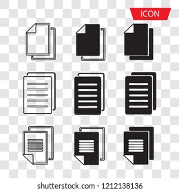 Copy file icon. Duplicate document symbol isolated on white background.