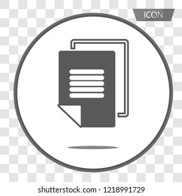 Copy file icon. Duplicate document symbol isolated on white background.