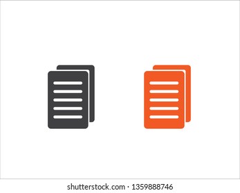Copy file icon. Duplicate document symbol isolated on white background.