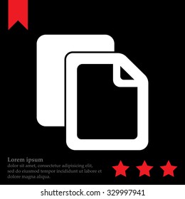 Copy file icon. Duplicate document symbol