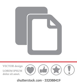 Copy file icon. Duplicate document symbol