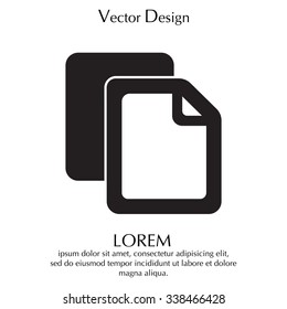 Copy file icon. Duplicate document symbol