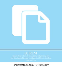 Copy file icon. Duplicate document symbol