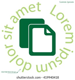 Copy file icon. Duplicate document symbol