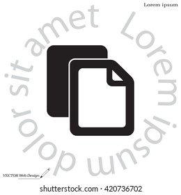 Copy file icon. Duplicate document symbol