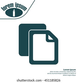 Copy file icon. Duplicate document symbol