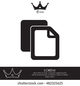 Copy file icon. Duplicate document symbol