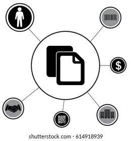 Copy file icon. Duplicate document symbol
