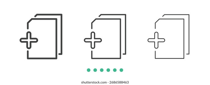 Copy file icon. Thin line icon vector