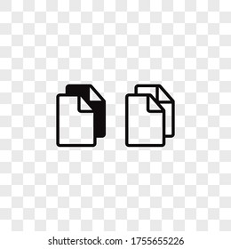Copy file icon vector. Duplicate sign, copy text symbol.