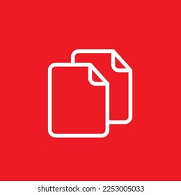 Copy file line icon. Graphic resource template, vector illustration.