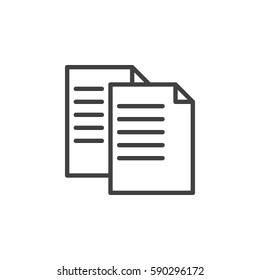 Copy file line icon, outline vector sign, linear style pictogram isolated on white. Symbol, logo illustration. Editable stroke. Pixel perfect