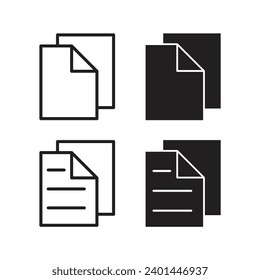 Copy File Sign Icon Set Vector Design.