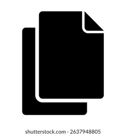 Copy files icon silhouette. Vector image