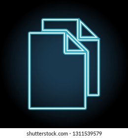 Copy files neon icon. Simple thin line, outline vector of web, minimalistic icons for UI and UX, website or mobile application