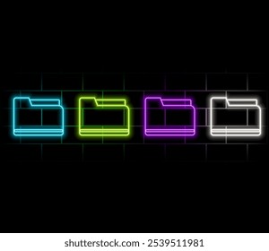 Copy files neon icon. Simple thin line, outline vector of web, minimalistic icons for UI and UX, website or mobile application isolated on brick wall.