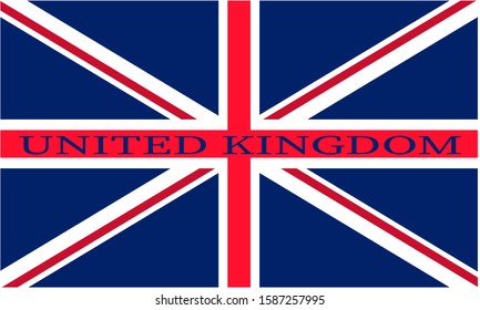 Copy of the flag of  United Kingdom with the name of the country