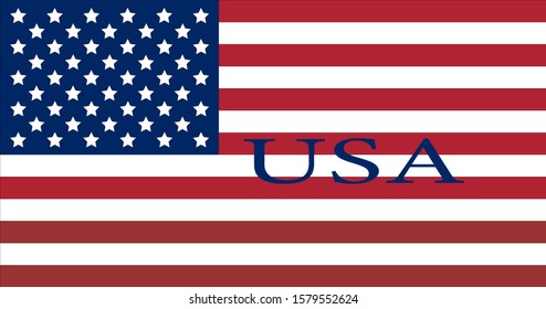 copy of the flag of USA with the name of the country