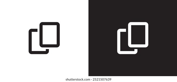 Copy flaticon. Simple icon for Copy, Tool document flat icon. Document options icon. File options icon. Sign in vector tool on black and white background. Eps10