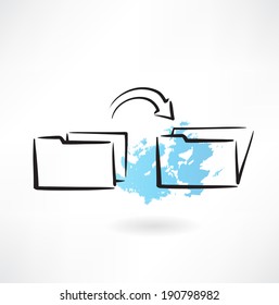 copy folder grunge icon