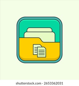 Icono de la carpeta de la copia. Icono relacionado con los Elementos de diseño. conveniente para el Sitio web, el App, las interfaces de usuario, el elemento, imprimible etc. estilo plano del icono. diseño simple del Vector editable