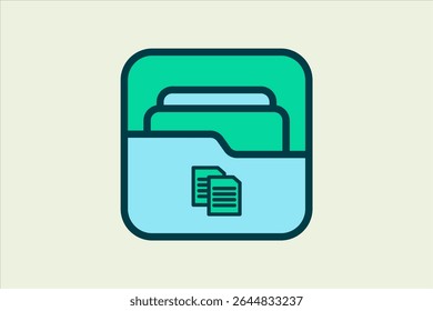 Copy Folder icon. icon related to UI elements. suitable for web site, app, user interfaces,element, printable etc. flat line icon style. simple vector design editable