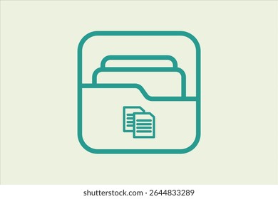 Copy Folder icon. icon related to UI elements. suitable for web site, app, user interfaces,element, printable etc. line icon style. simple vector design editable