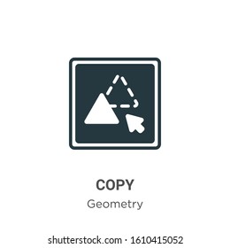 Copy glyph icon vector on white background. Flat vector copy icon symbol sign from modern geometry collection for mobile concept and web apps design.