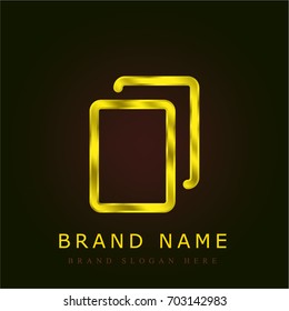 Copy golden metallic logo