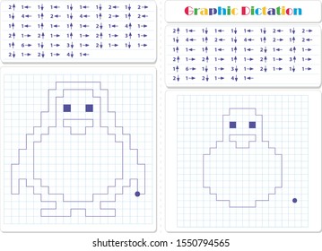 Copy the graphic picture. Draw frog and snail with lines. Worksheet for kids