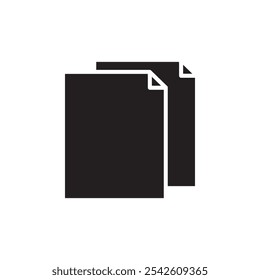 Copy icon black and white vector sign
