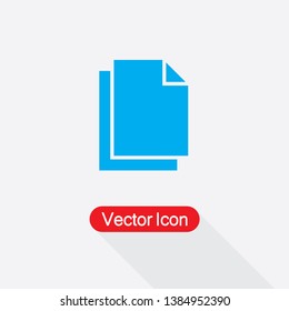 Copy Icon, Duplicate App Sign Vector Illustration In Flat Style Eps10
