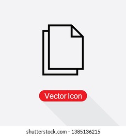 Copy Icon, Duplicate App Sign Vector Illustration In Flat Style Eps10