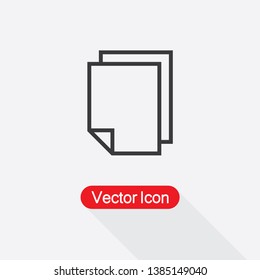 Copy Icon, Duplicate App Sign Vector Illustration In Flat Style Eps10