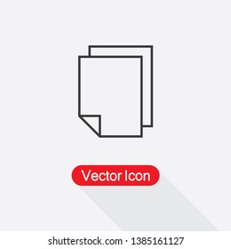 Copy Icon, Duplicate App Sign Vector Illustration In Flat Style Eps10