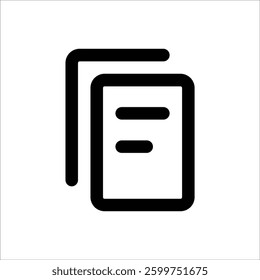 A copy icon for duplicating text, images, or files in digital interfaces.