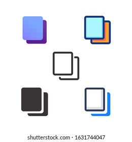 Copy icon flat outline glyph interface