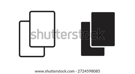 Copy icon glyph and line set thin line symbol concept.