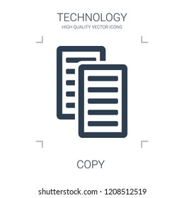 copy icon. high quality filled copy icon on white background. from technology collection flat trendy vector copy symbol. use for web and mobile