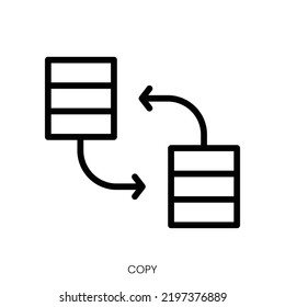copy icon. Line Art Style Design Isolated On White Background