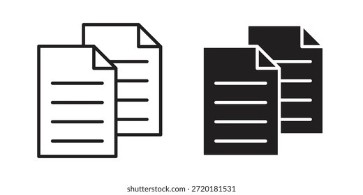 Icono de copia en diseño de línea. Sencillo Vector de iconos
