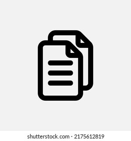 Copy icon in line style about text editor, use for website mobile app presentation