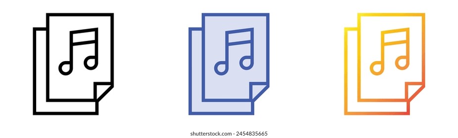 copy icon. Linear, Blue Fill and Gradient Style Design Isolated On White Background