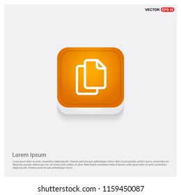 Copy Icon Orange Abstract Web Button - Free vector icon