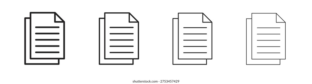 Copy icon outline vector. outline icons collection.