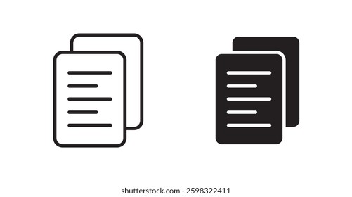 Copy icon outlined icon vector collection.