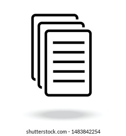 Copy icon. Replication file outline symbol.  Simple User interface element