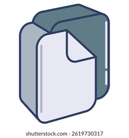 Ícone Copiar representado pelo estilo Cor Linear do ícone Cópia Simples.