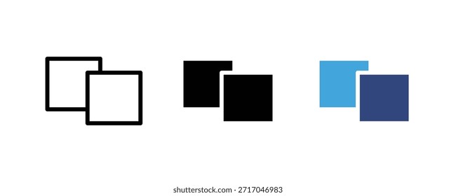 Symbolsatz kopieren. Doppeltes Symbol. Vektorgrafik 