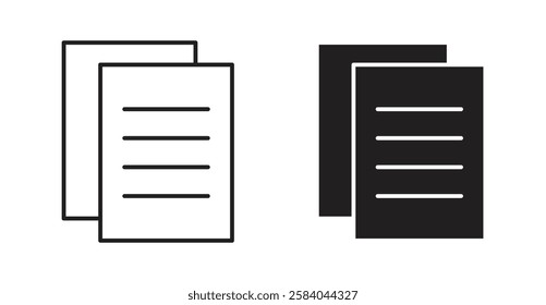 Copy icon set in thin line. vector illustrations for web